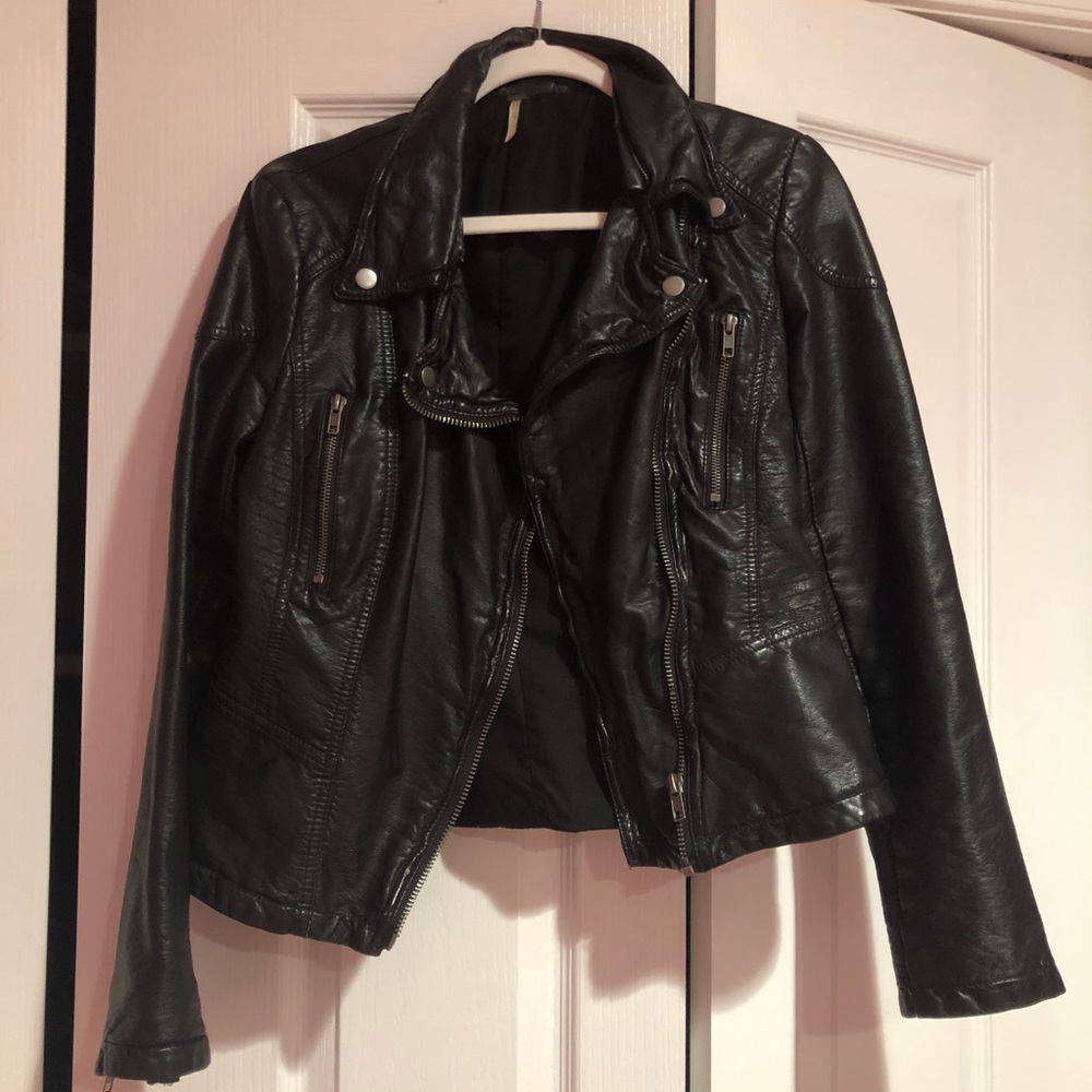 FREE PEOPLE LEATHER MOTO JACKET